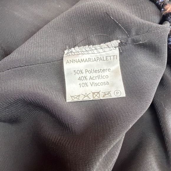 Anna Maria Paletti Italian Tweed Pencil Skirt Black Multi Color Business Size 40 - Picture 3 of 6